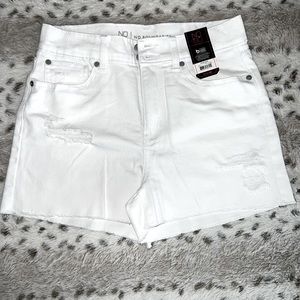 White jean shorts
